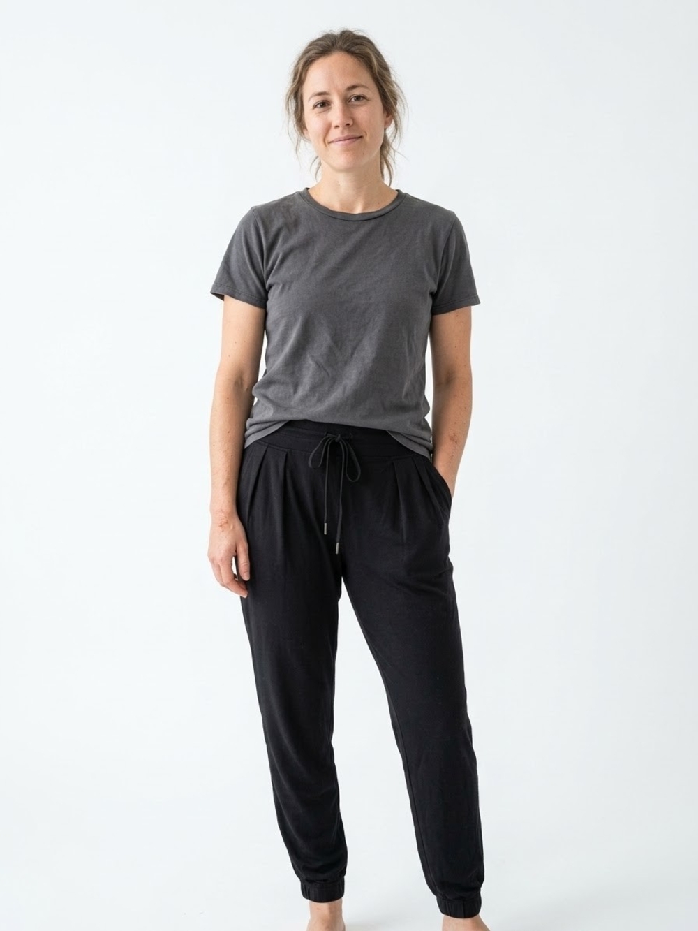 Lole Women's Black Everyday Drawstring Jogger Lounge Pants Sporty Chic